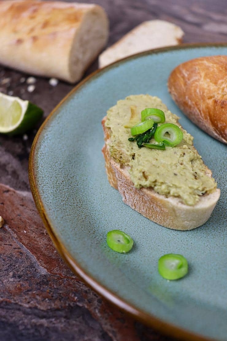 Spinach artichoke dip on toast